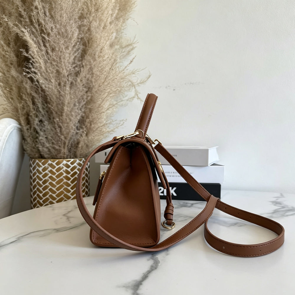 OREVA Metal Lock Handheld Baguette Bag