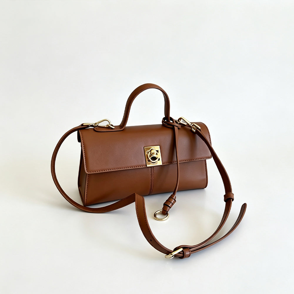 OREVA Metal Lock Handheld Baguette Bag