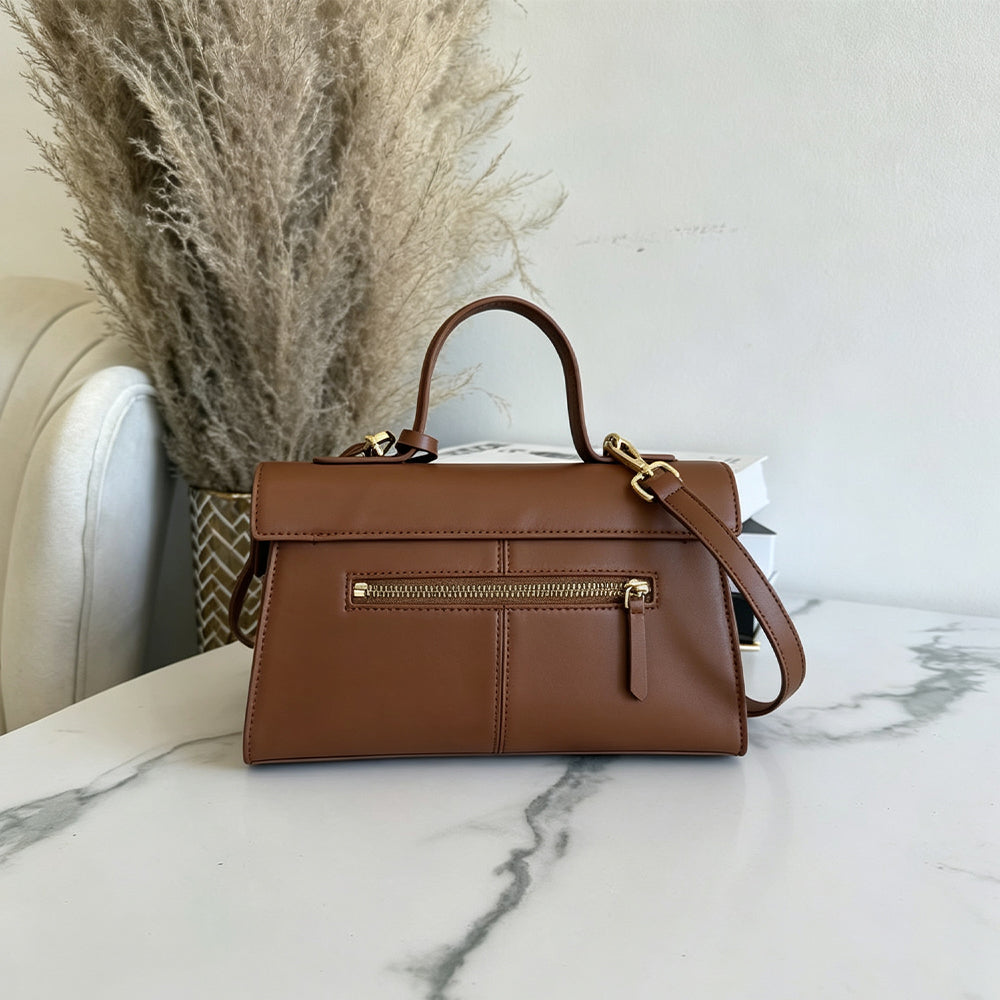 OREVA Metal Lock Handheld Baguette Bag